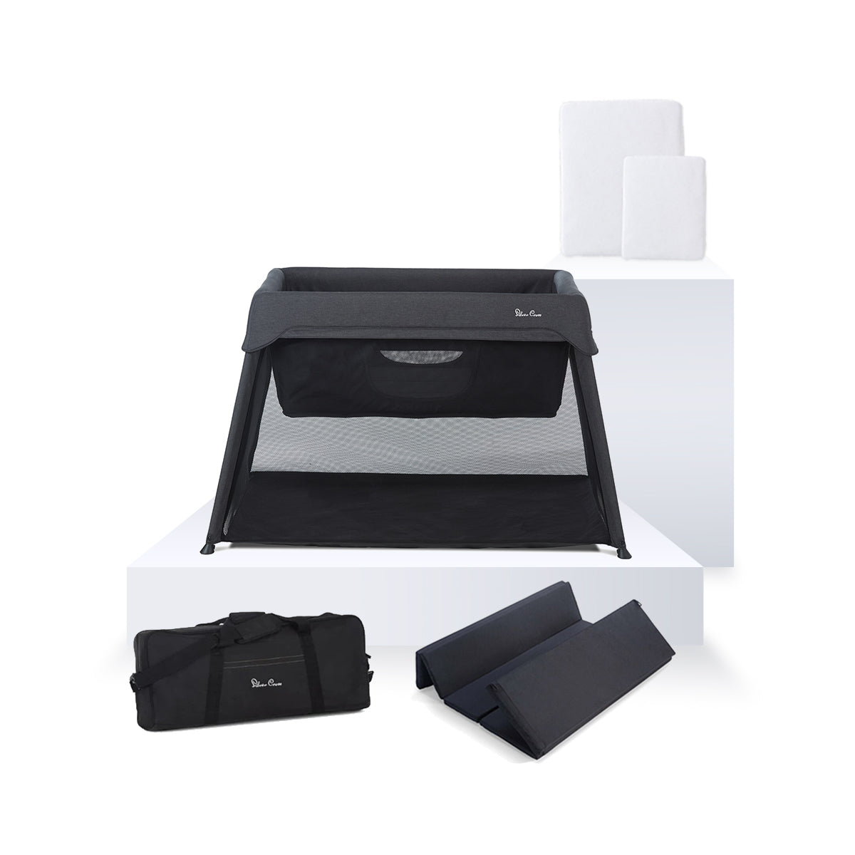 Slumber 3-in-1 Travel Cot Carbon Bundle (5 piece)