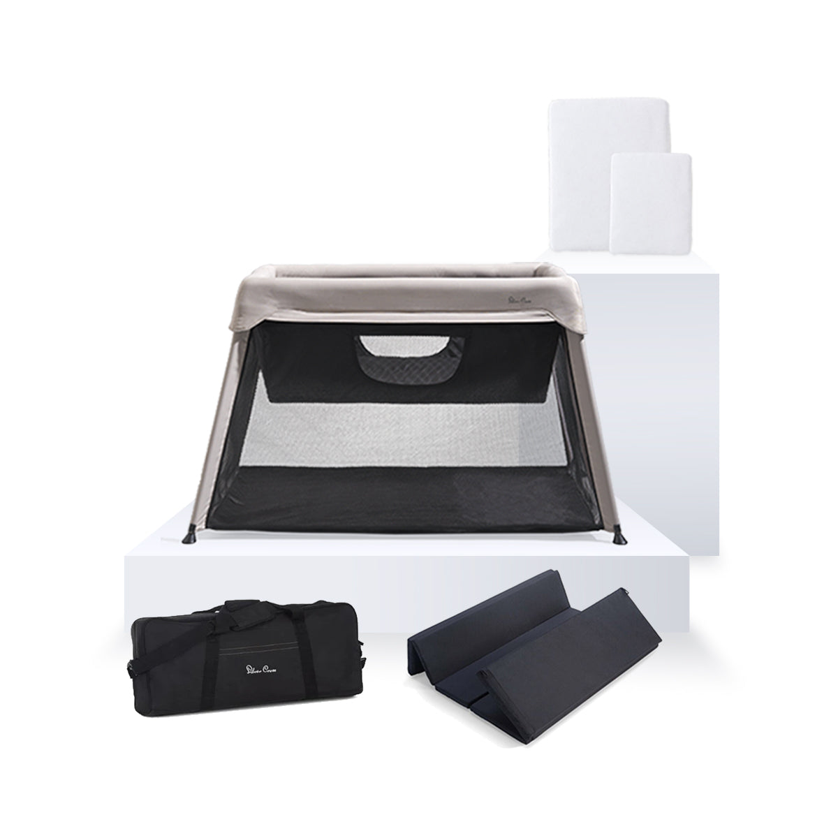 Slumber 3-in-1 Travel Cot Stone Bundle (5 piece)