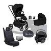 Silver Cross Breez Onyx Maxi-Cosi bundle with pram, folding carrycot, car capsule and accessories